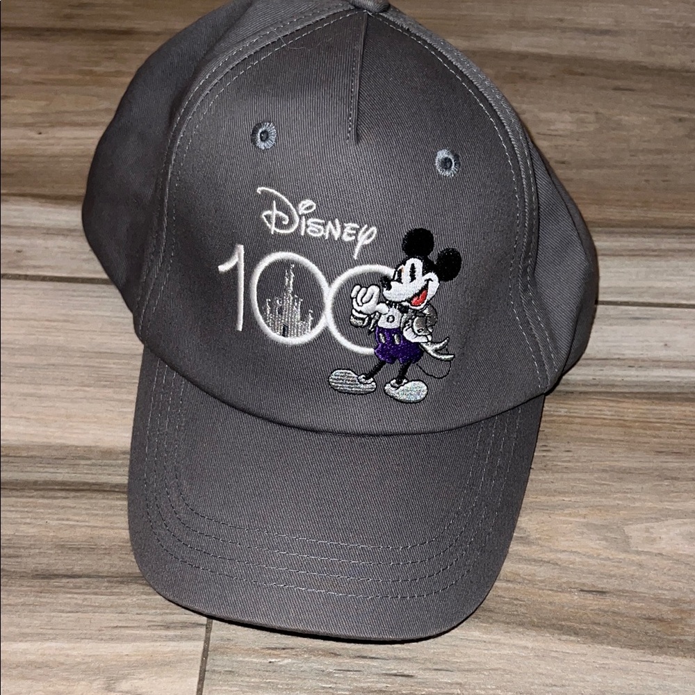 Disney Charcoal 100th anniversary Hat with Mickey Mouse Embroidery